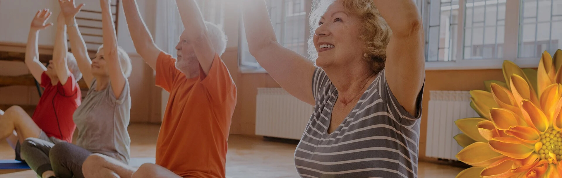 seniors in a fitness class