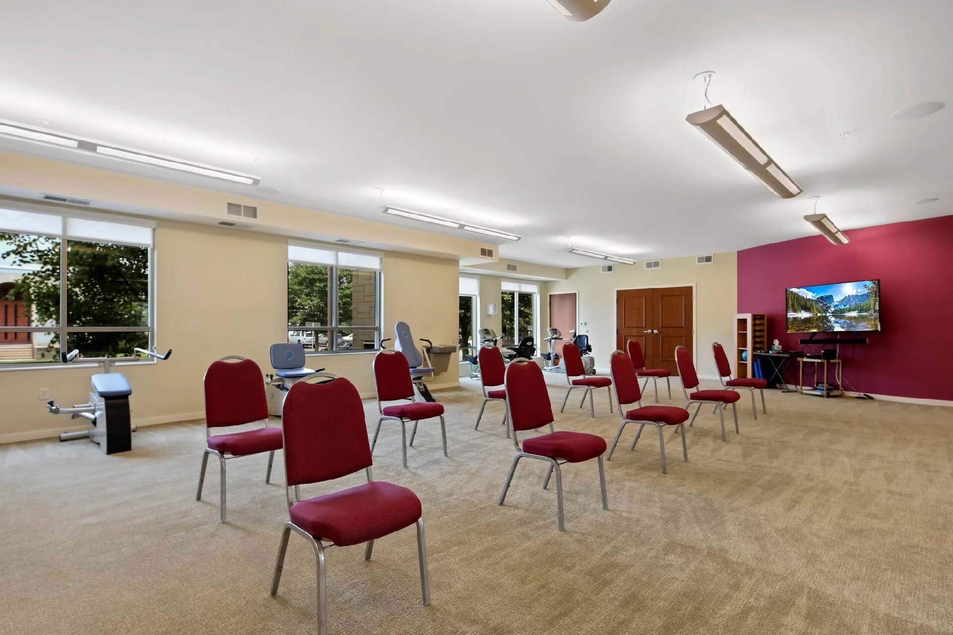 the fitness and conference room