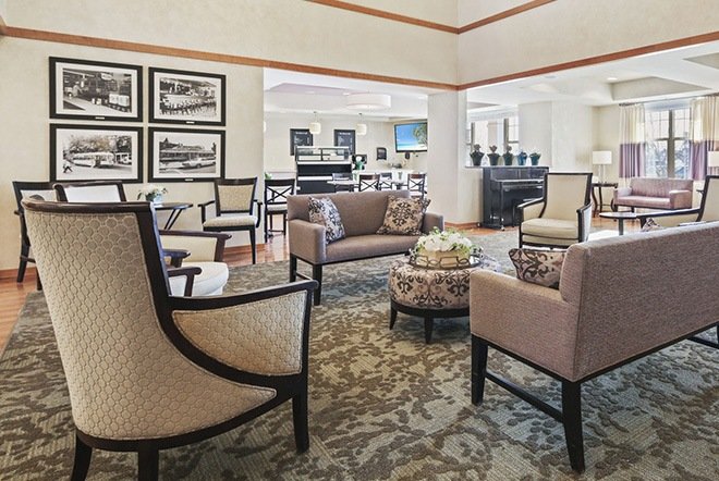 the waters lounging and seating area