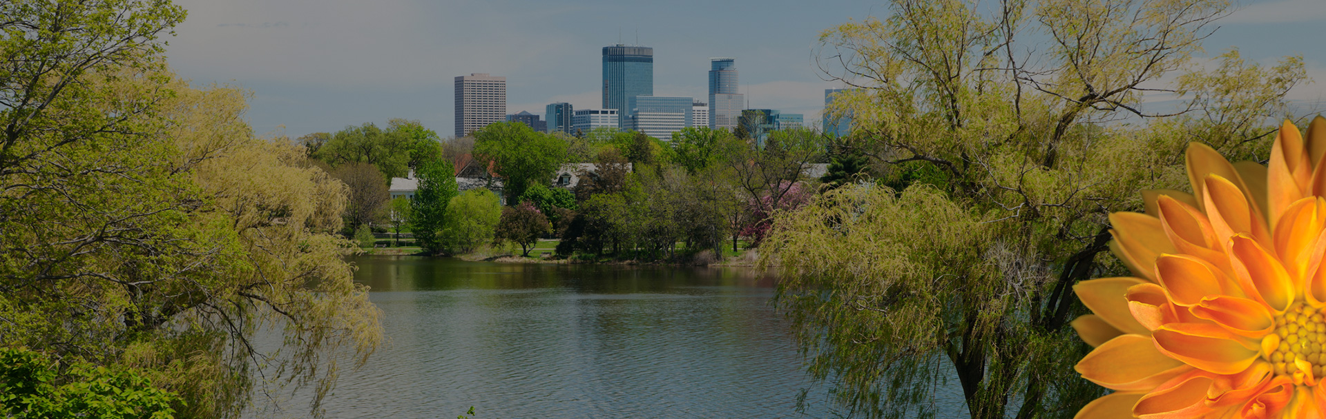 minneapolis skyline from a lake