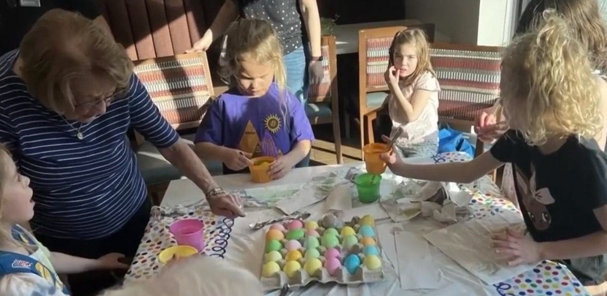 McMurray Easter Egg Decorating with Senior Residents