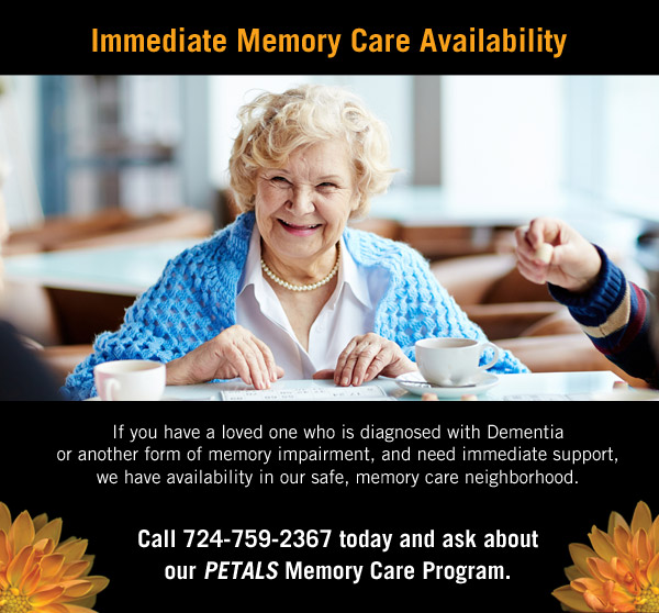 Wexford Immediate Memory Care Availability