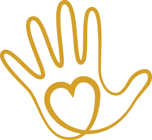 a hand outline graphic with a heart in the palm