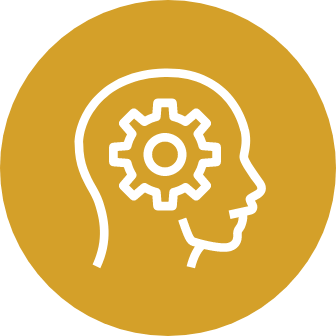 a gear in a head icon