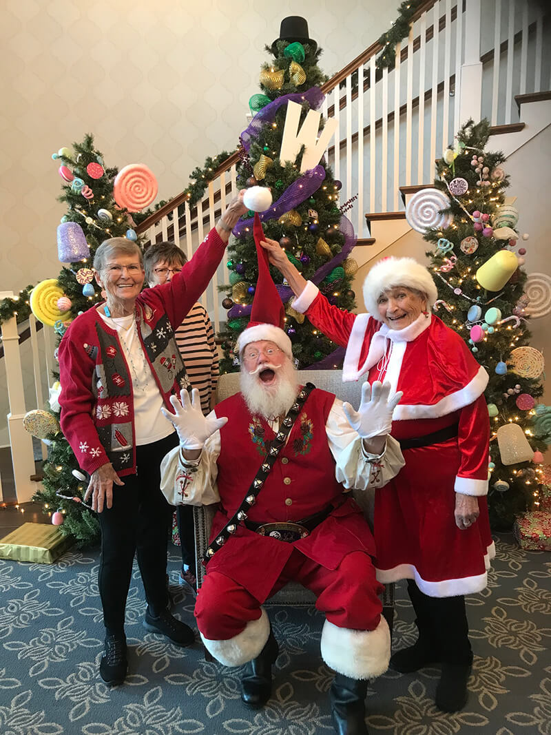 Santa Claus in the lobby at The Waters of White Bear Lake